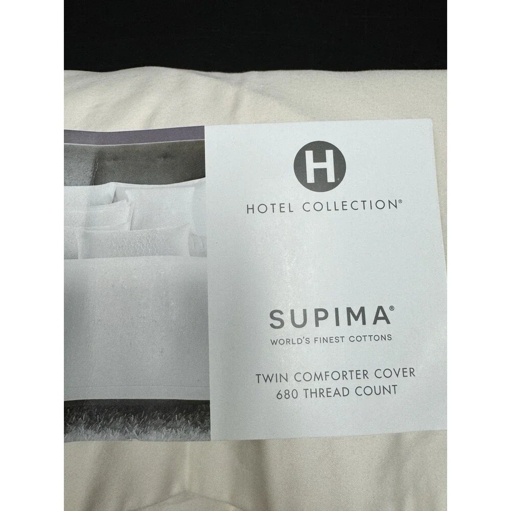 Hotel Collection 100% Supima Cotton 680TC Ivory Twin Comforter Cover